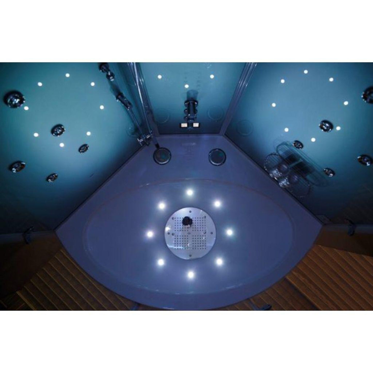 Maya Bath Platinum Comfort 55" x 55" x 88" 38-Jet Black Computerized Walk-in Steam Shower Massage Bathtub With Hinged Door