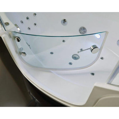 Maya Bath Platinum Comfort 55" x 55" x 88" 38-Jet Rectangle White Computerized Walk-in Steam Shower Massage Bathtub With Hinged Door