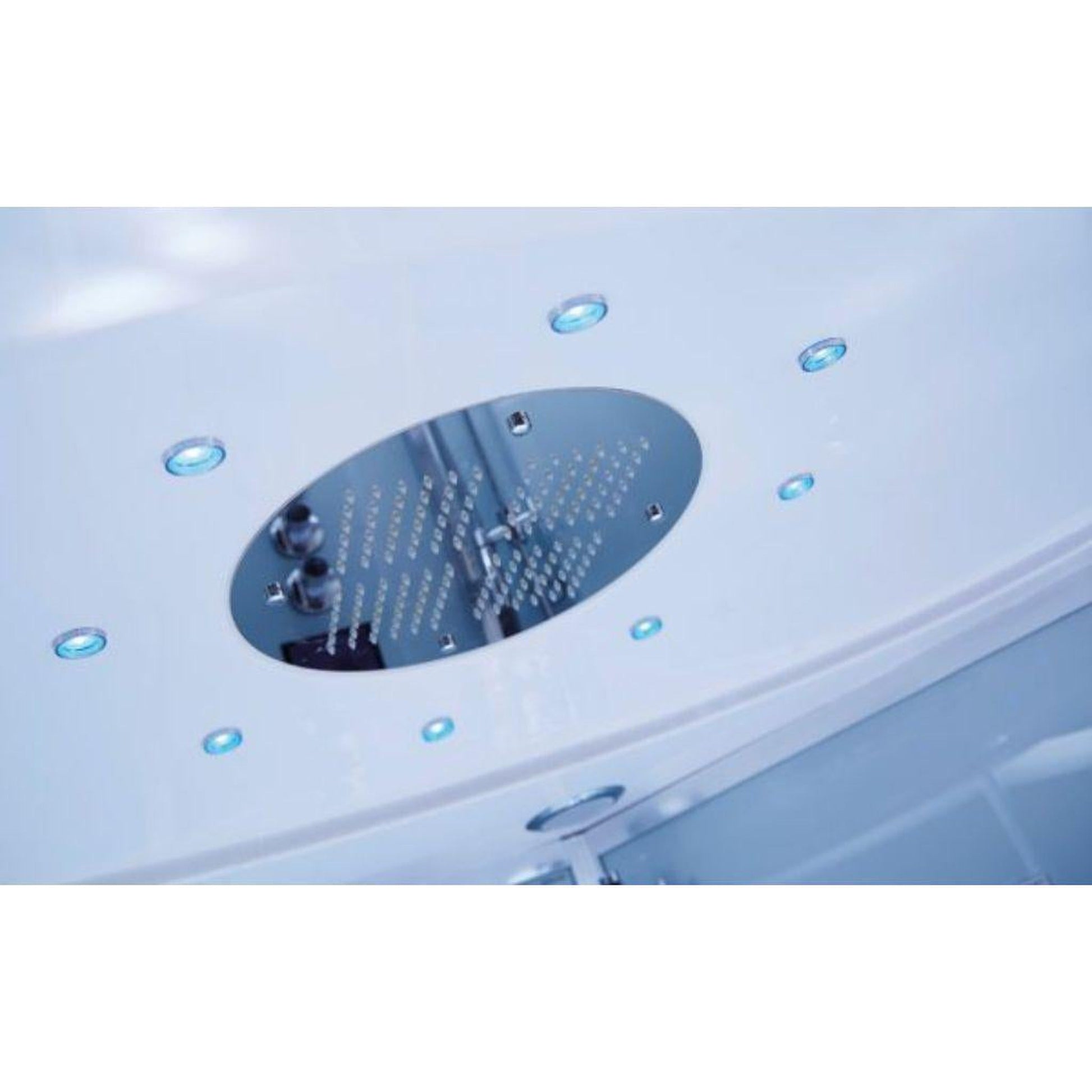 Maya Bath Platinum Comfort 55" x 55" x 88" 38-Jet Rectangle White Computerized Walk-in Steam Shower Massage Bathtub With Hinged Door