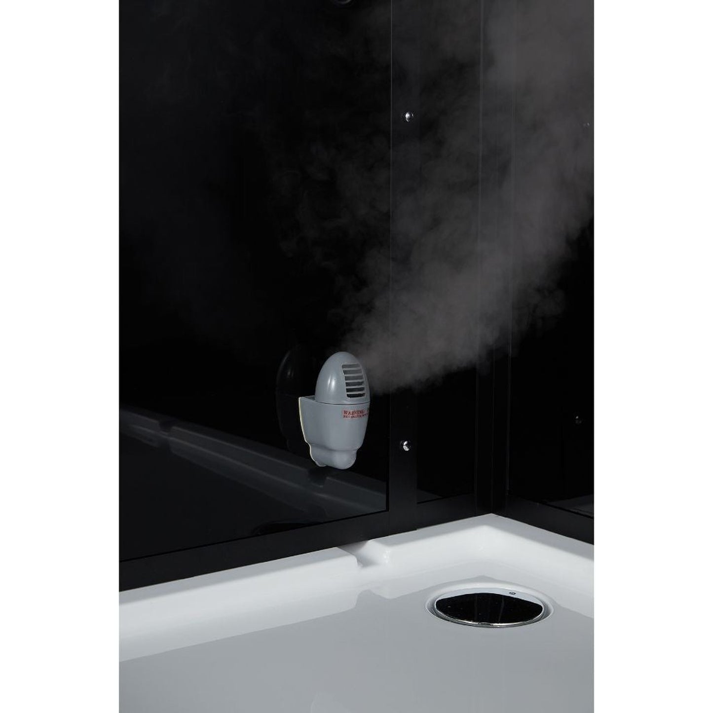 Maya Bath Platinum Lucca 47" x 33" x 88" 6-Jet Rectangle Black Computerized Steam Shower Massage Bathtub With Sliding Door in Left Position