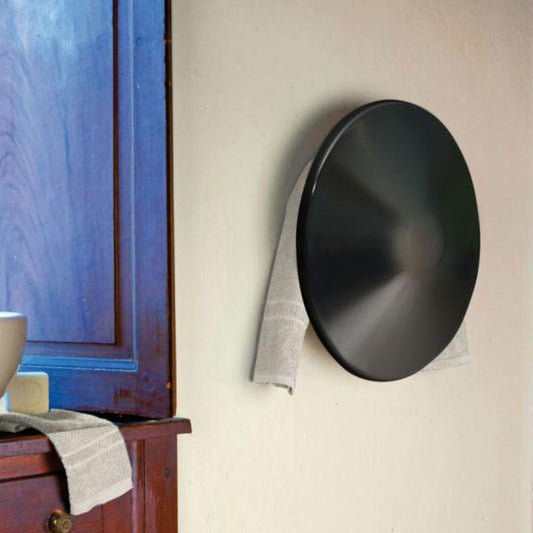 Maya Bath Shield 18" x 7" Black Steel Wall-Mounted Hardwired Electric Towel Warmer