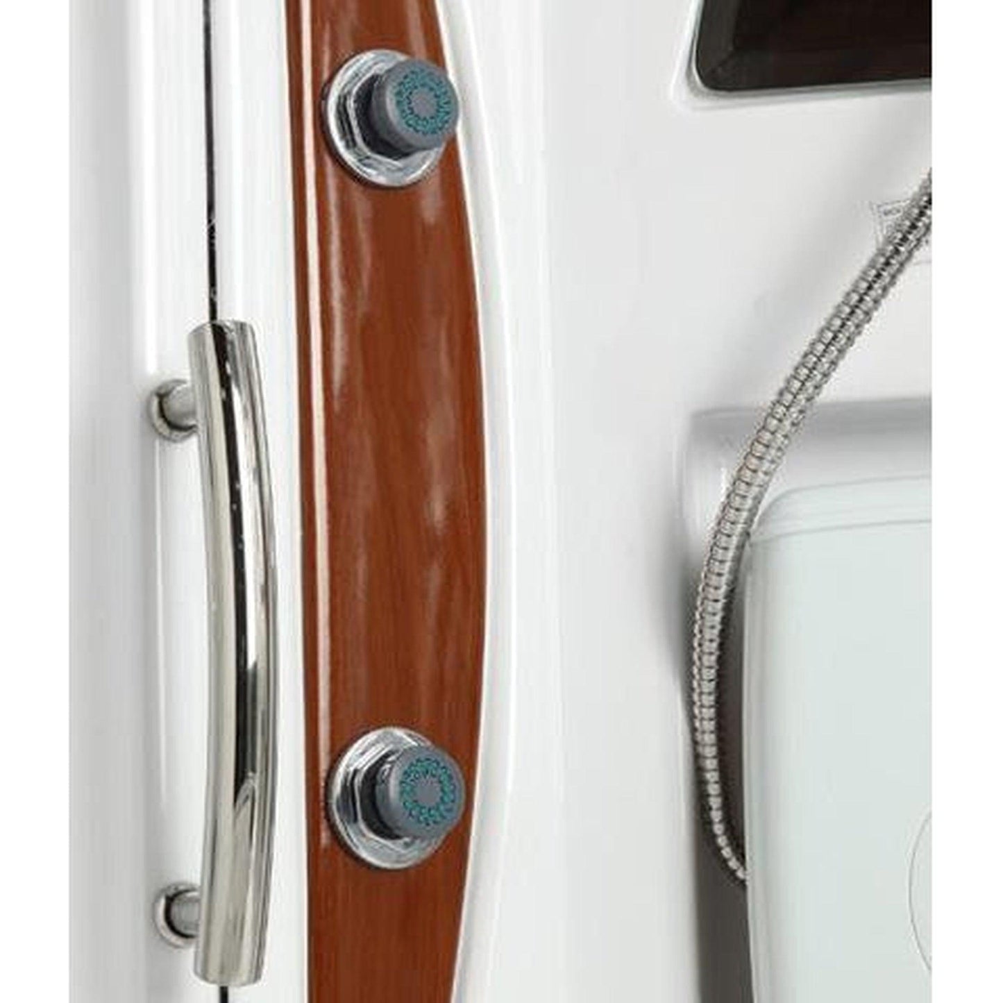 Mesa 42" x 42" x 85" Clear Tempered Glass Corner Steam Shower With 3kW Steam Generator, 6 Acupuncture Water Body Jets and Ozone Sterilization System