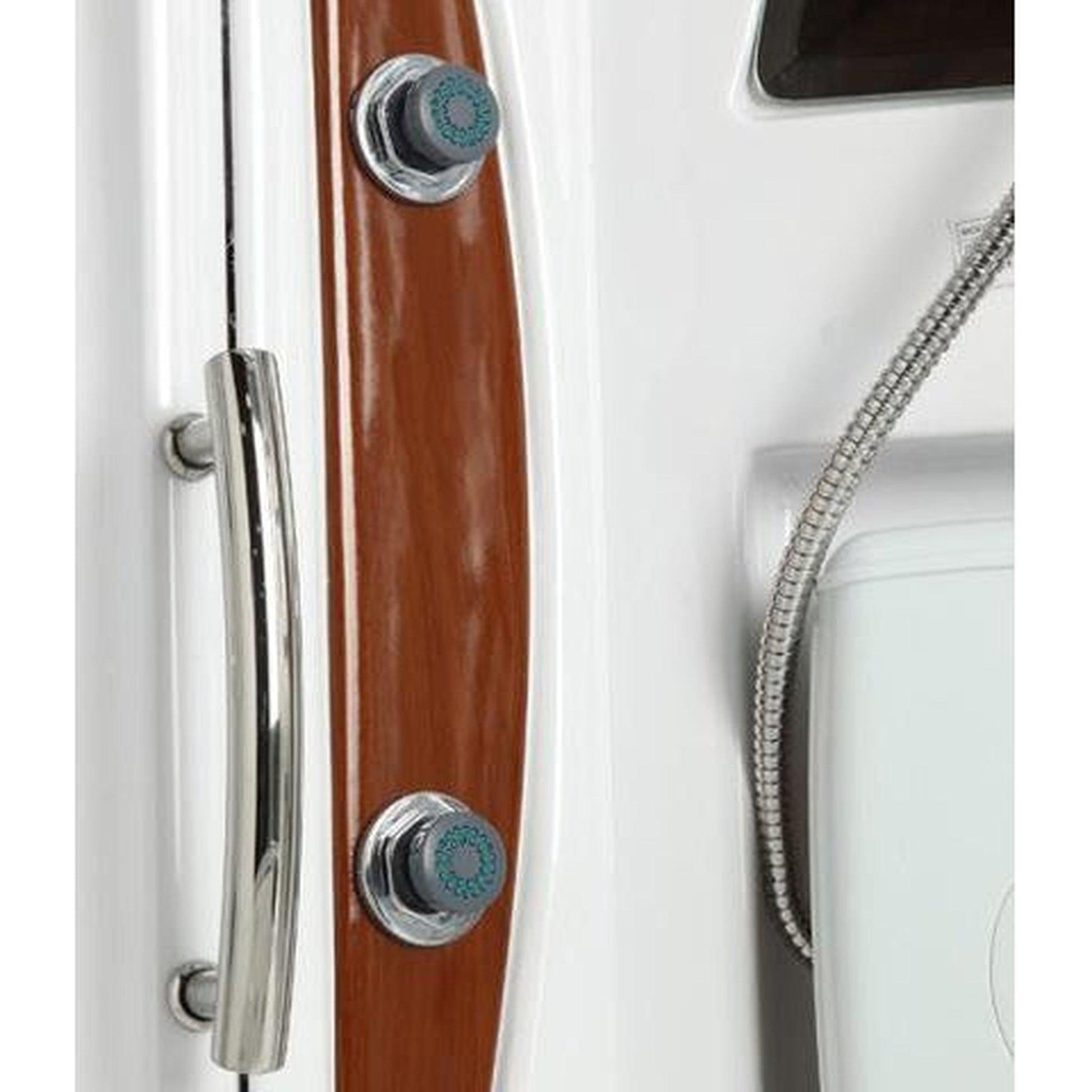 Mesa 42" x 42" x 85" Clear Tempered Glass Corner Steam Shower With 3kW Steam Generator, 6 Acupuncture Water Body Jets and Ozone Sterilization System