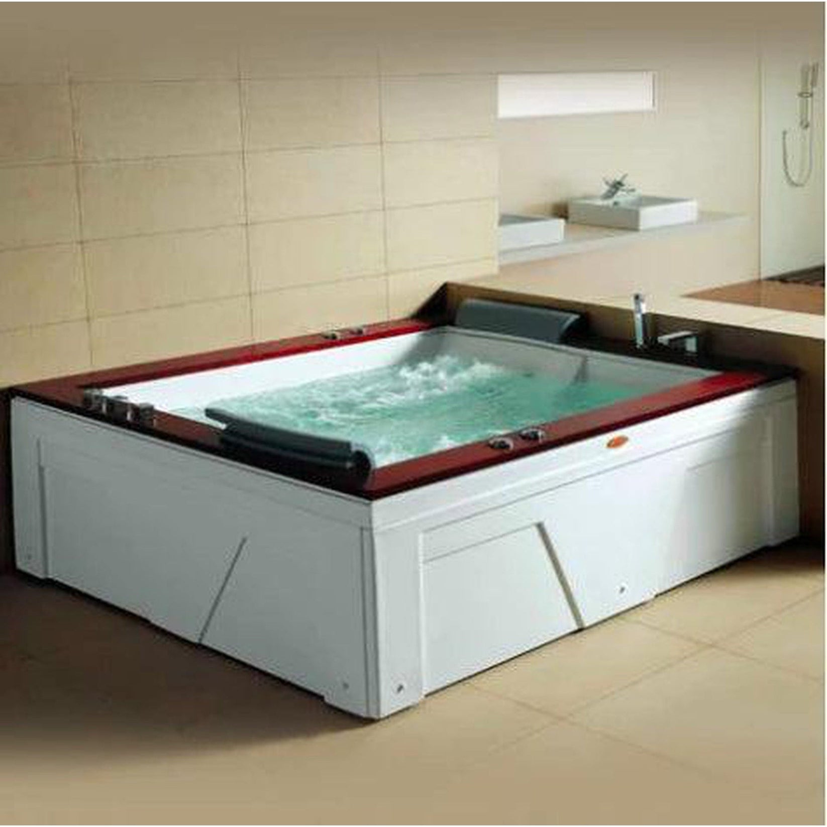Mesa Monterey 71" x 60" x 28" Two Person Freestanding Bathtub With Whi