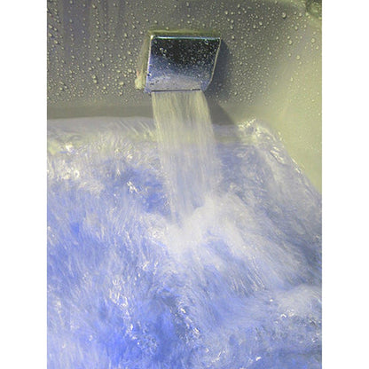 Mesa Yukon 60" x 33" x 87" Blue Tempered Glass Gray Exterior Freestanding Steam Shower Jetted Tub Combo With 3kW High Output Steam, 6 Acupuncture Body Jets and 6 Whirlpool Jets
