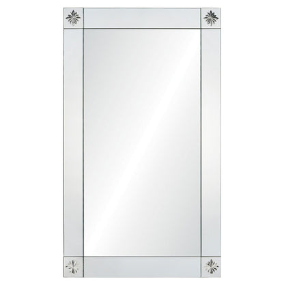 Mirror Home 24" x 40" Hand-Cut Mirror Framed Bathroom Mirror With Satin Black Wood Backing