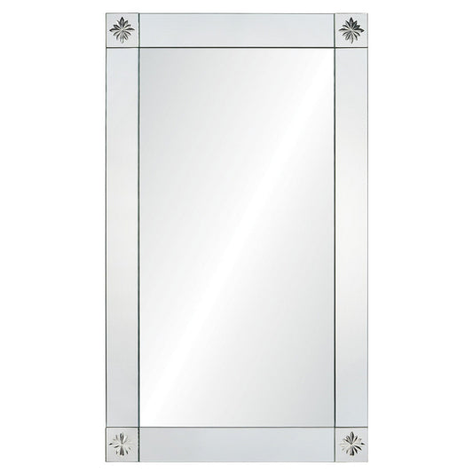 Mirror Home 24" x 40" Hand-Cut Mirror Framed Bathroom Mirror With Satin Black Wood Backing