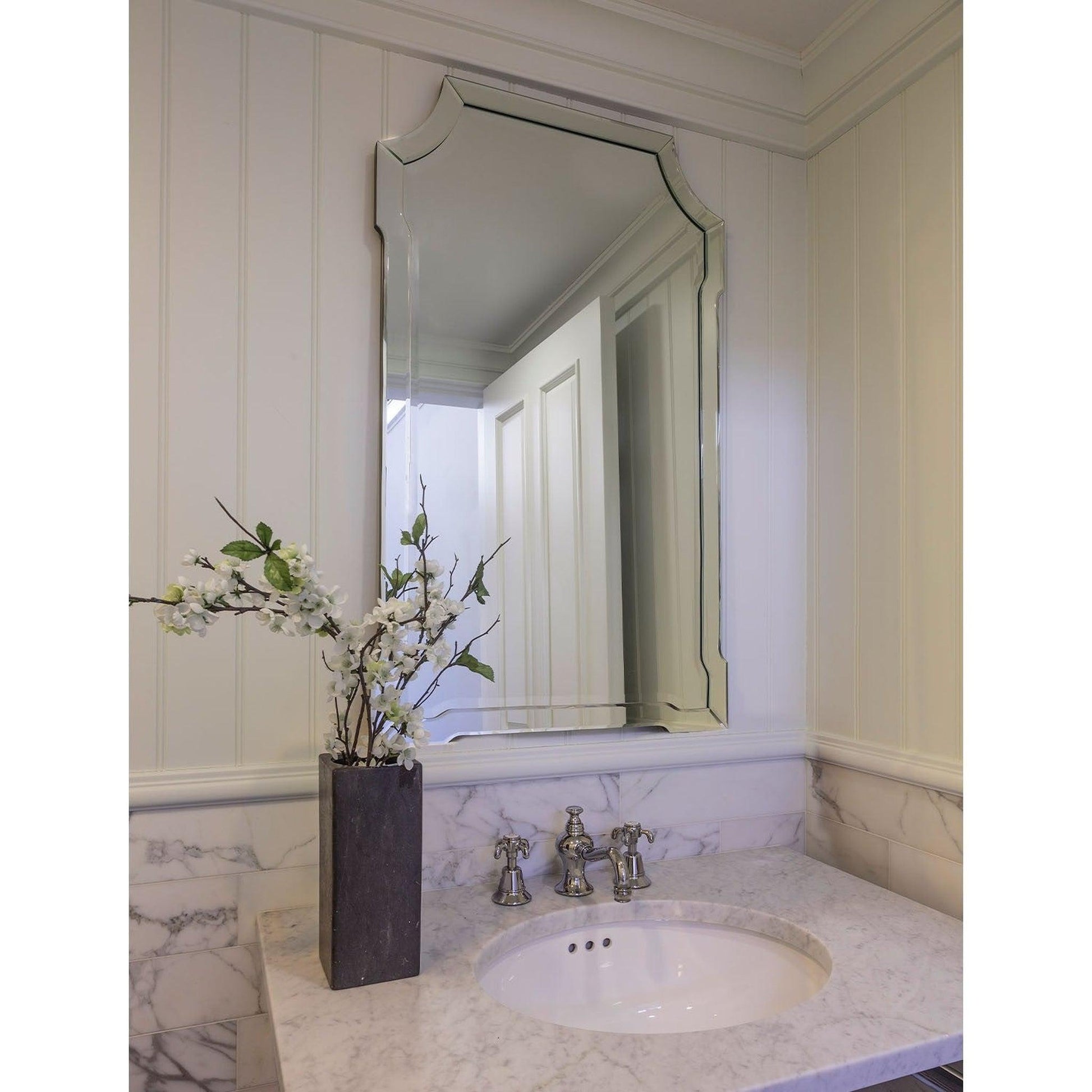 Mirror Home 24" x 40" hand cut and beveled center bathroom mirrors
