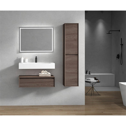 Moreno Bath ALYSA 36" Red Oak Floating Vanity With Single Reinforced White Acrylic Sink