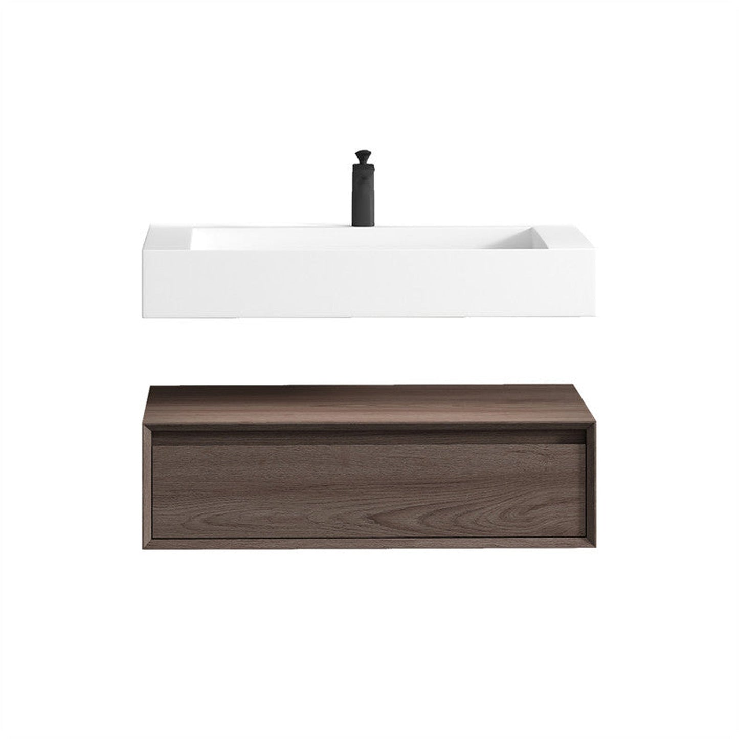 Moreno Bath ALYSA 36" Red Oak Floating Vanity With Single Reinforced White Acrylic Sink