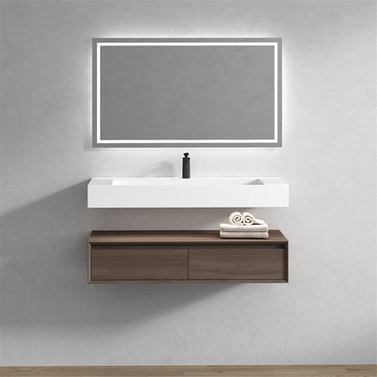 Moreno Bath ALYSA 48" Red Oak Floating Vanity With Single Reinforced White Acrylic Sink