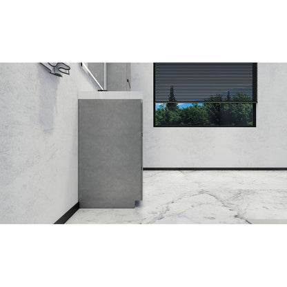 Moreno Bath Angeles 30" Cement Gray Freestanding Vanity With Single Reinforced White Acrylic Sink