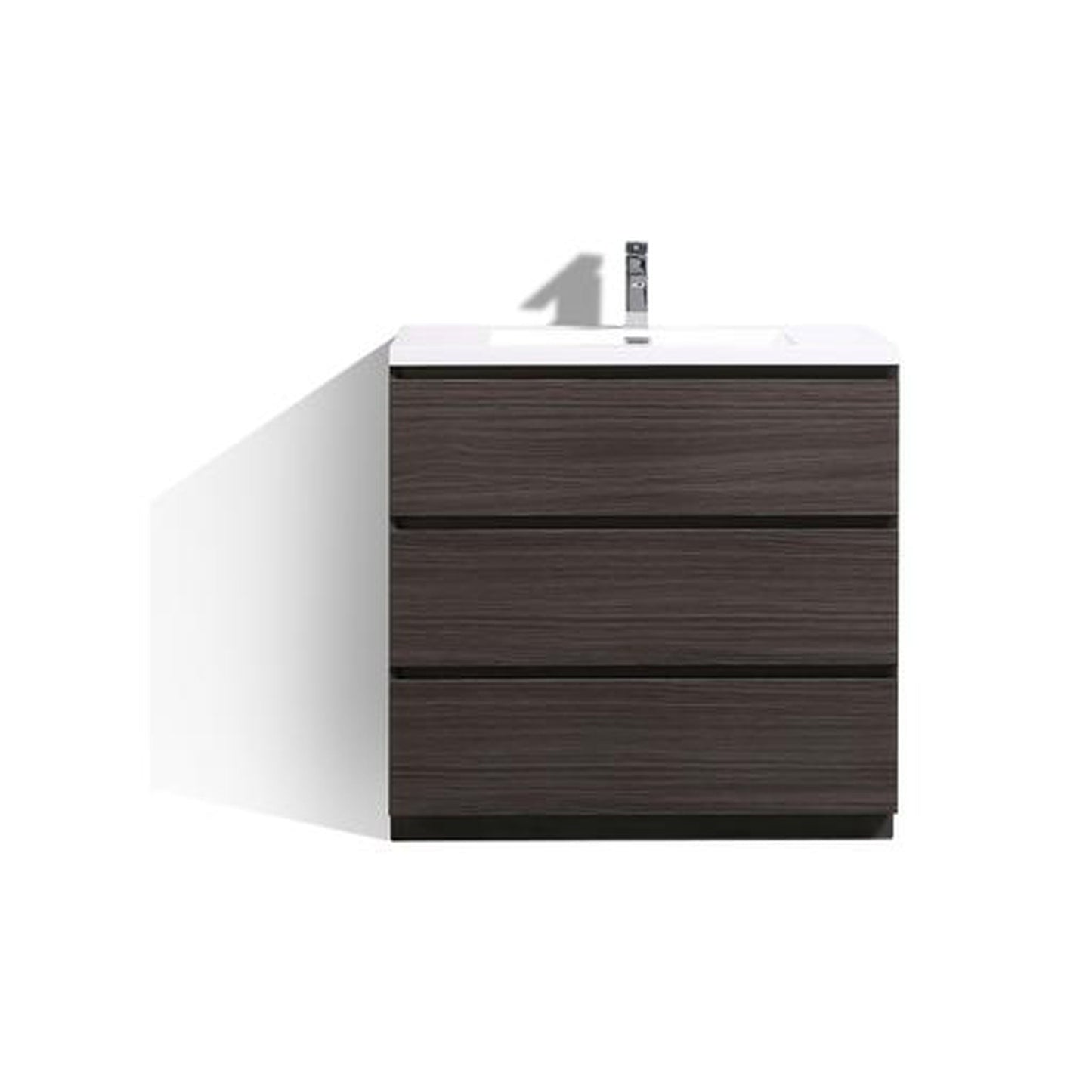 Moreno Bath Angeles 36" Dark Gray Oak Freestanding Vanity With Single Reinforced White Acrylic Sink
