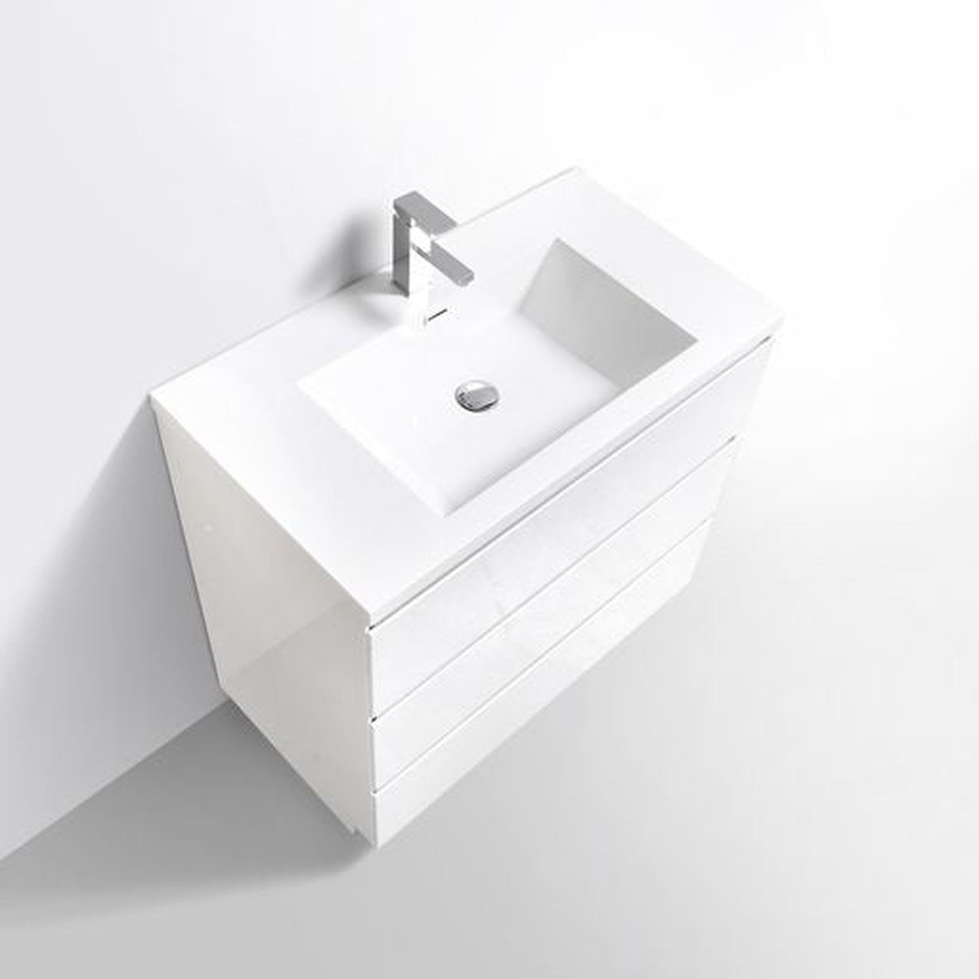 Moreno Bath Angeles 36" High Gloss White Freestanding Vanity With Single Reinforced White Acrylic Sink