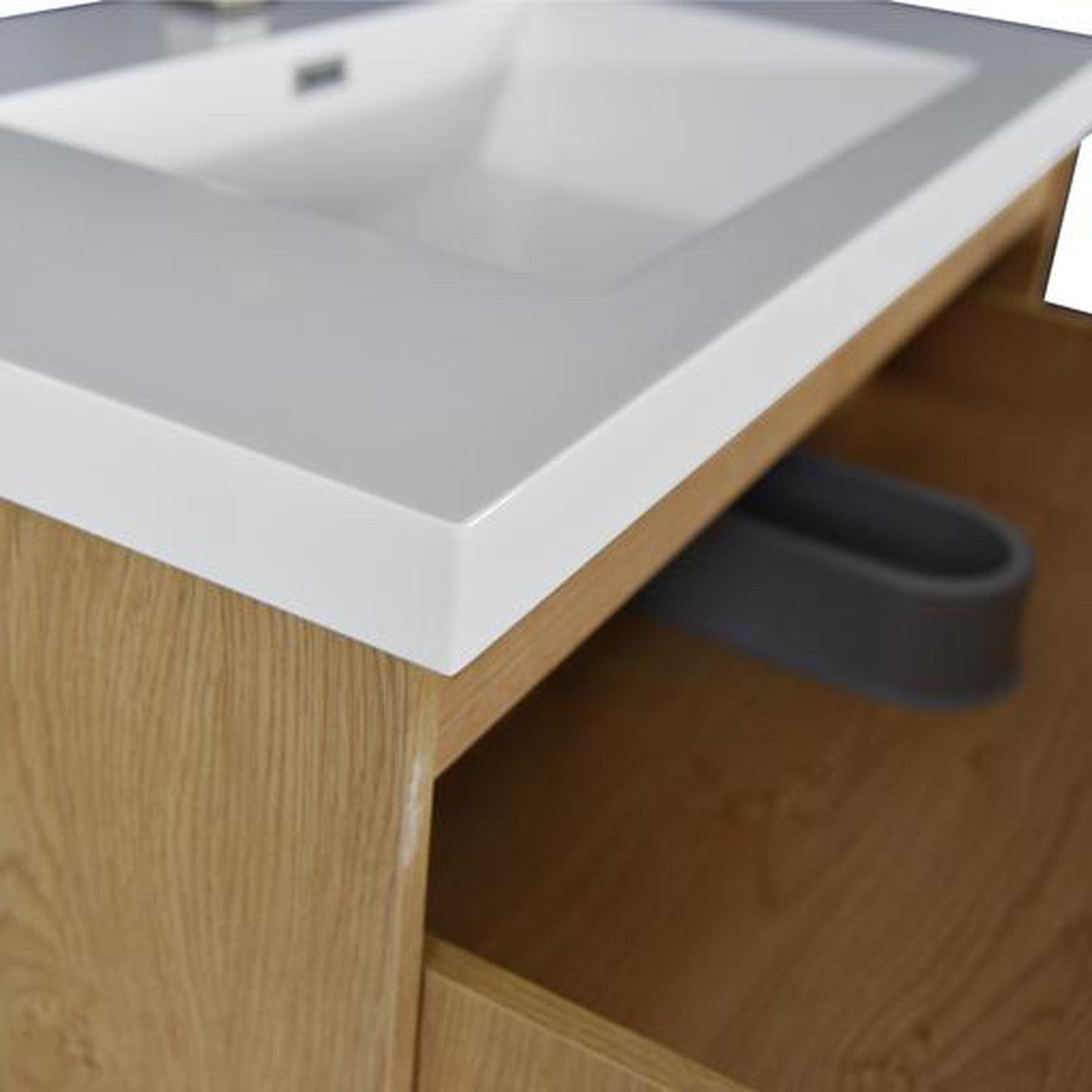 Moreno Bath Angeles 36" New England Oak Freestanding Vanity With Single Reinforced White Acrylic Sink