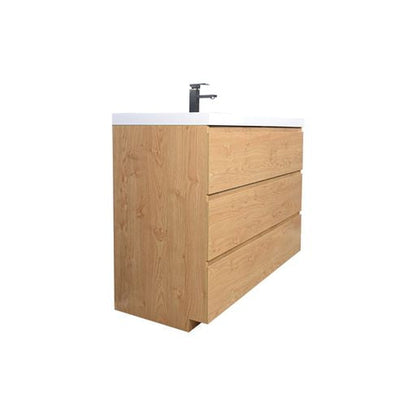 Moreno Bath Angeles 42" New England Oak Freestanding Vanity With Single Reinforced White Acrylic Sink