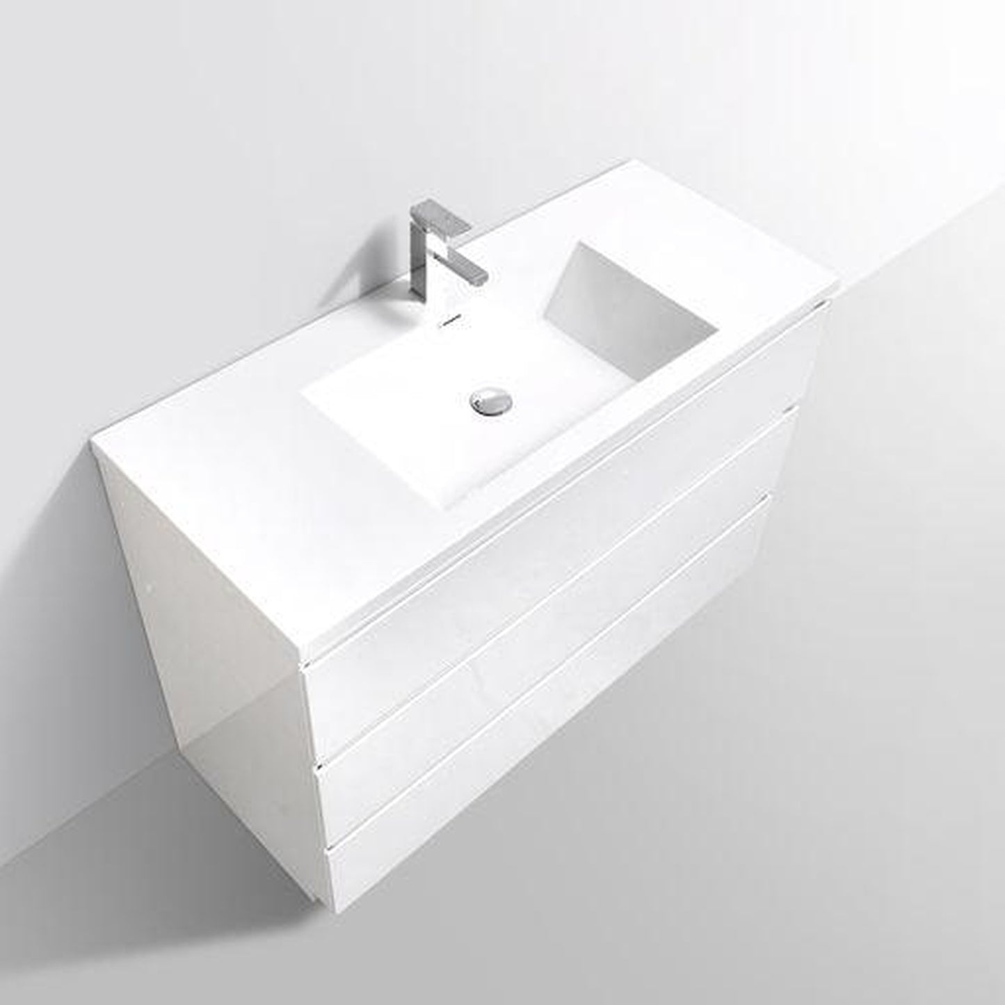 Moreno Bath Angeles 48" High Gloss White Freestanding Vanity With Single Reinforced White Acrylic Sink