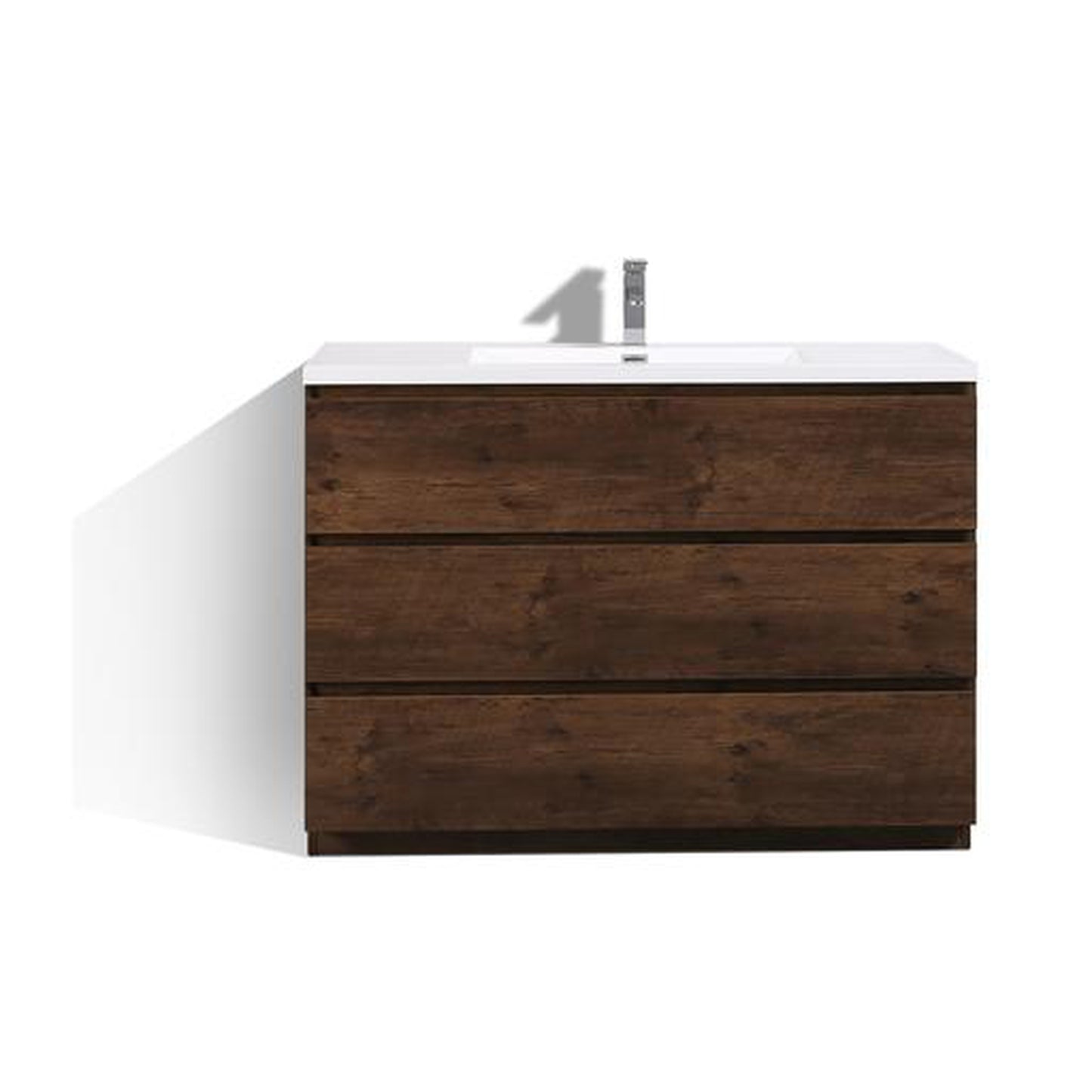 Moreno Bath Angeles 48" Rosewood Freestanding Vanity With Single Reinforced White Acrylic Sink