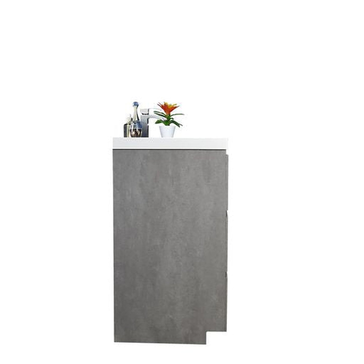 Moreno Bath Angeles 60" Cement Gray Freestanding Vanity With Single Reinforced White Acrylic Sink