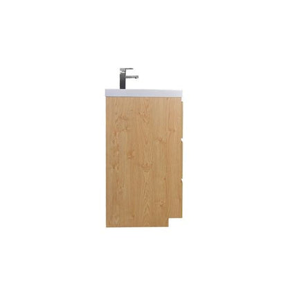 Moreno Bath Angeles 60" New England Oak Freestanding Vanity With Single Reinforced White Acrylic Sink