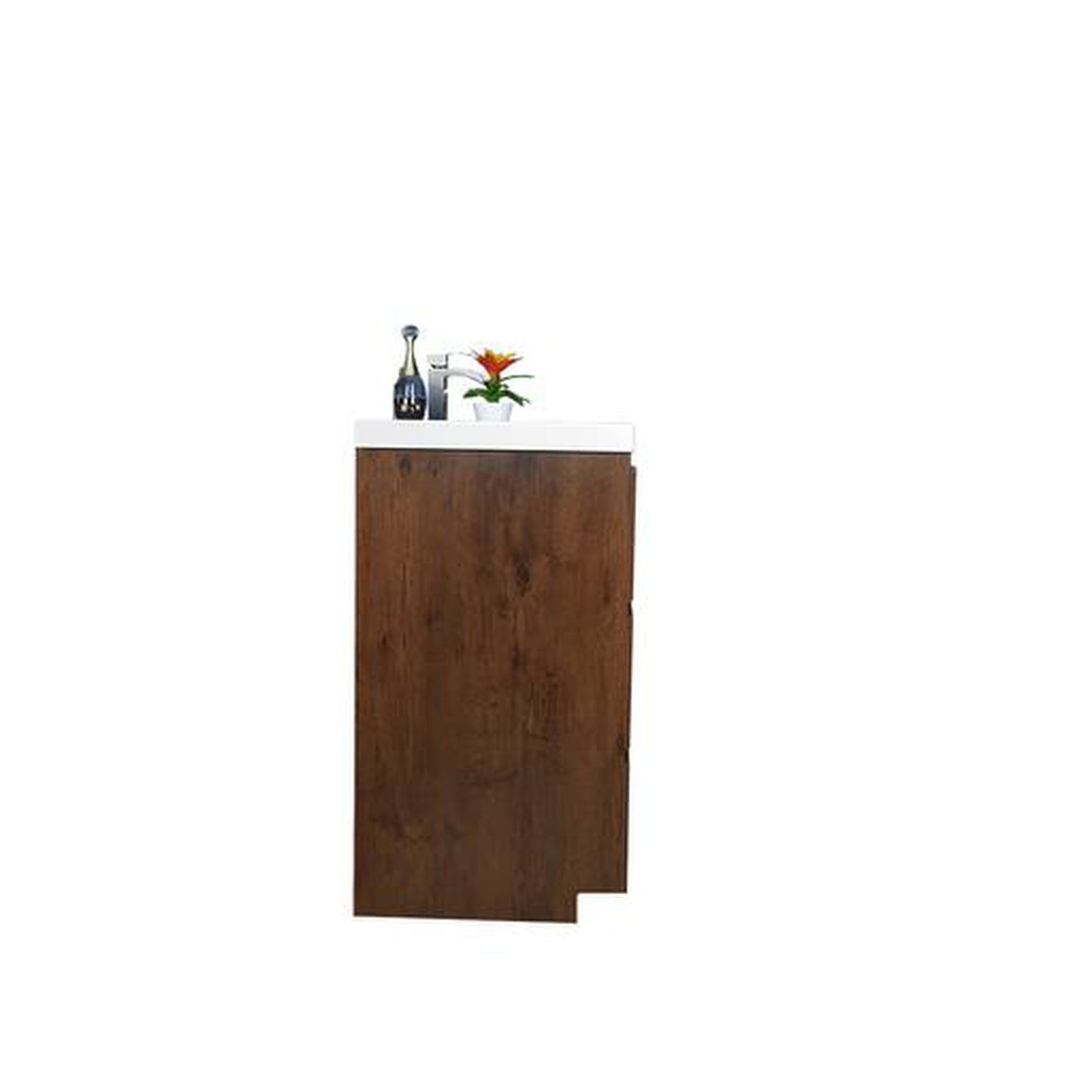 Moreno Bath Angeles 60" Rosewood Freestanding Vanity With Single Reinforced White Acrylic Sink