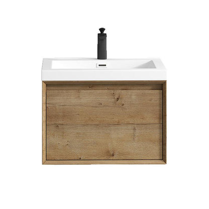 Moreno Bath BELLA 24" White Oak Wall-Mounted Vanity With Single Reinforced White Acrylic Sink