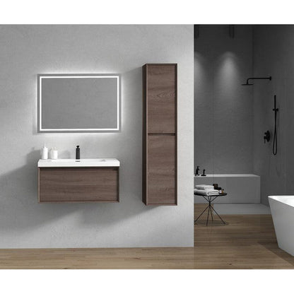 Moreno Bath BELLA 36" Red Oak Wall-Mounted Vanity With Single Reinforced White Acrylic Sink