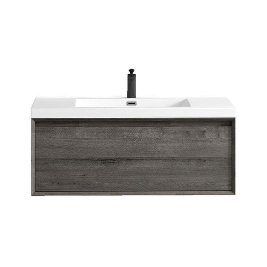 Moreno Bath BELLA 42" Smoke Oak Wall-Mounted Vanity With Single Reinforced White Acrylic Sink