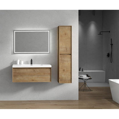 Moreno Bath BELLA 42" White Oak Wall-Mounted Vanity With Single Reinforced White Acrylic Sink