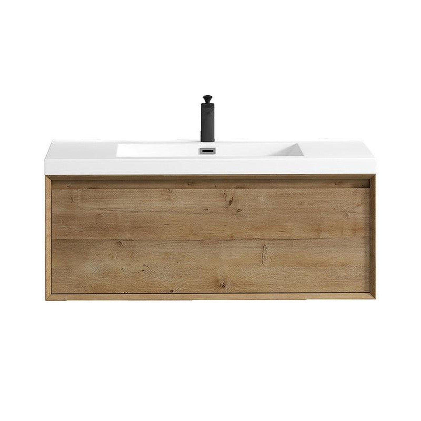 Moreno Bath BELLA 42" White Oak Wall-Mounted Vanity With Single Reinforced White Acrylic Sink