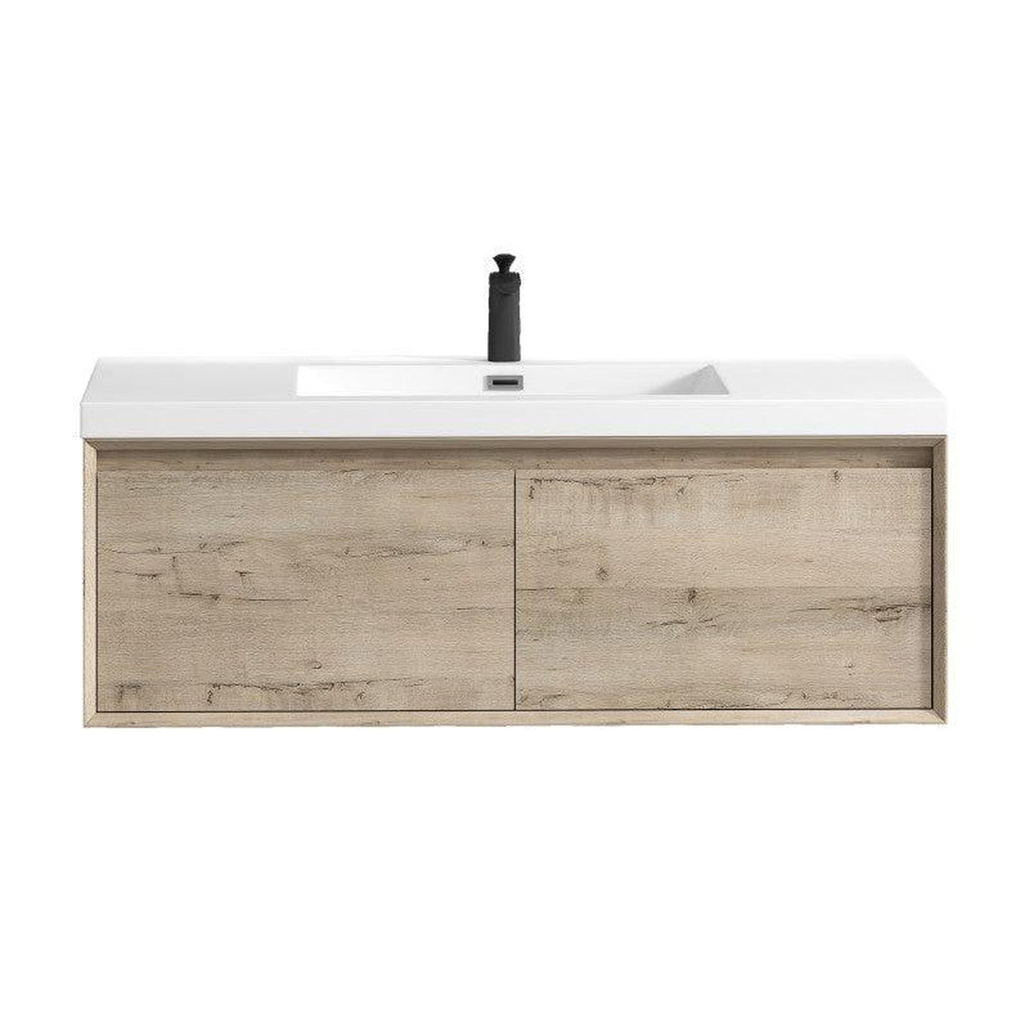 Moreno Bath BELLA 48" Light Oak Wall-Mounted Vanity With Single Reinforced White Acrylic Sink