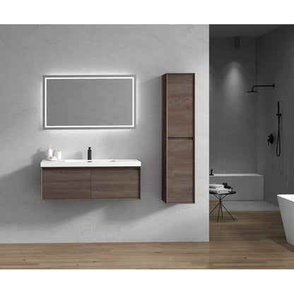 Moreno Bath BELLA 48" Red Oak Wall-Mounted Vanity With Single Reinforced White Acrylic Sink
