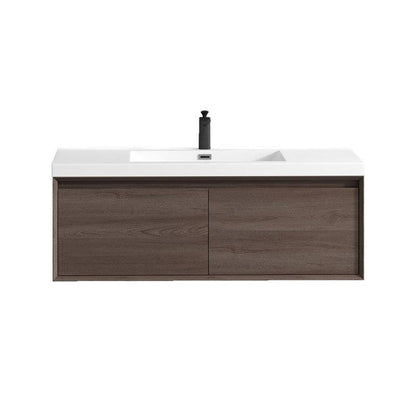 Moreno Bath BELLA 48" Red Oak Wall-Mounted Vanity With Single Reinforced White Acrylic Sink