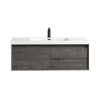 Moreno Bath BELLA 48" Smoke Oak Wall-Mounted Vanity With Single Reinforced White Acrylic Sink