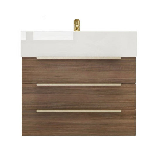 Moreno Bath Bethany 24" Rosewood Wall-Mounted Vanity With Single Reinforced White Acrylic Sink