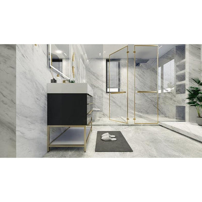 Moreno Bath Bethany 30" High Gloss Gray Freestanding Vanity With Single Reinforced White Acrylic Sink