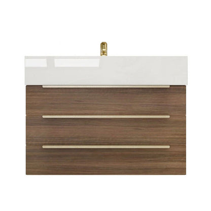 Moreno Bath Bethany 30" Rosewood Wall-Mounted Vanity With Single Reinforced White Acrylic Sink