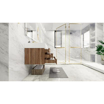 Moreno Bath Bethany 30" White Oak Wall-Mounted Vanity With Single Reinforced White Acrylic Sink