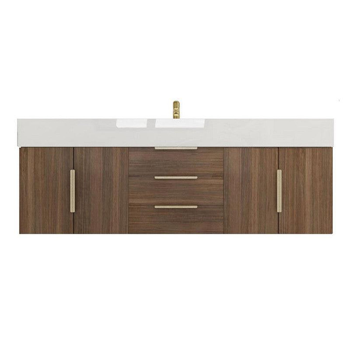 Moreno Bath Bethany 60" Rosewood Wall-Mounted Vanity With Single Reinforced White Acrylic Sink