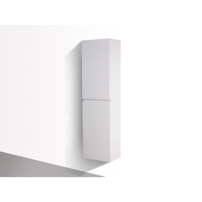 Moreno Bath Bohemia Lina 16" High Gloss White Wall-Mounted Linen Storage Cabinet