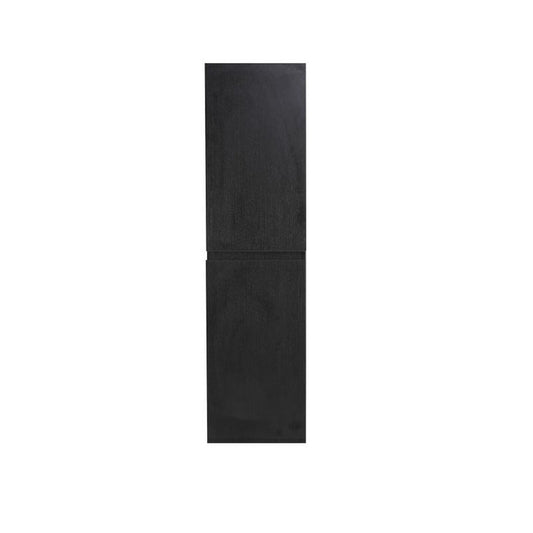 Moreno Bath Bohemia Lina 16" Rich Black Wall-Mounted Linen Storage Cabinet