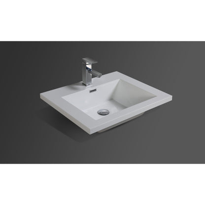 Moreno Bath Bohemia Lina 24" High Gloss White Wall-Mounted Vanity With Single Reinforced White Acrylic Sink