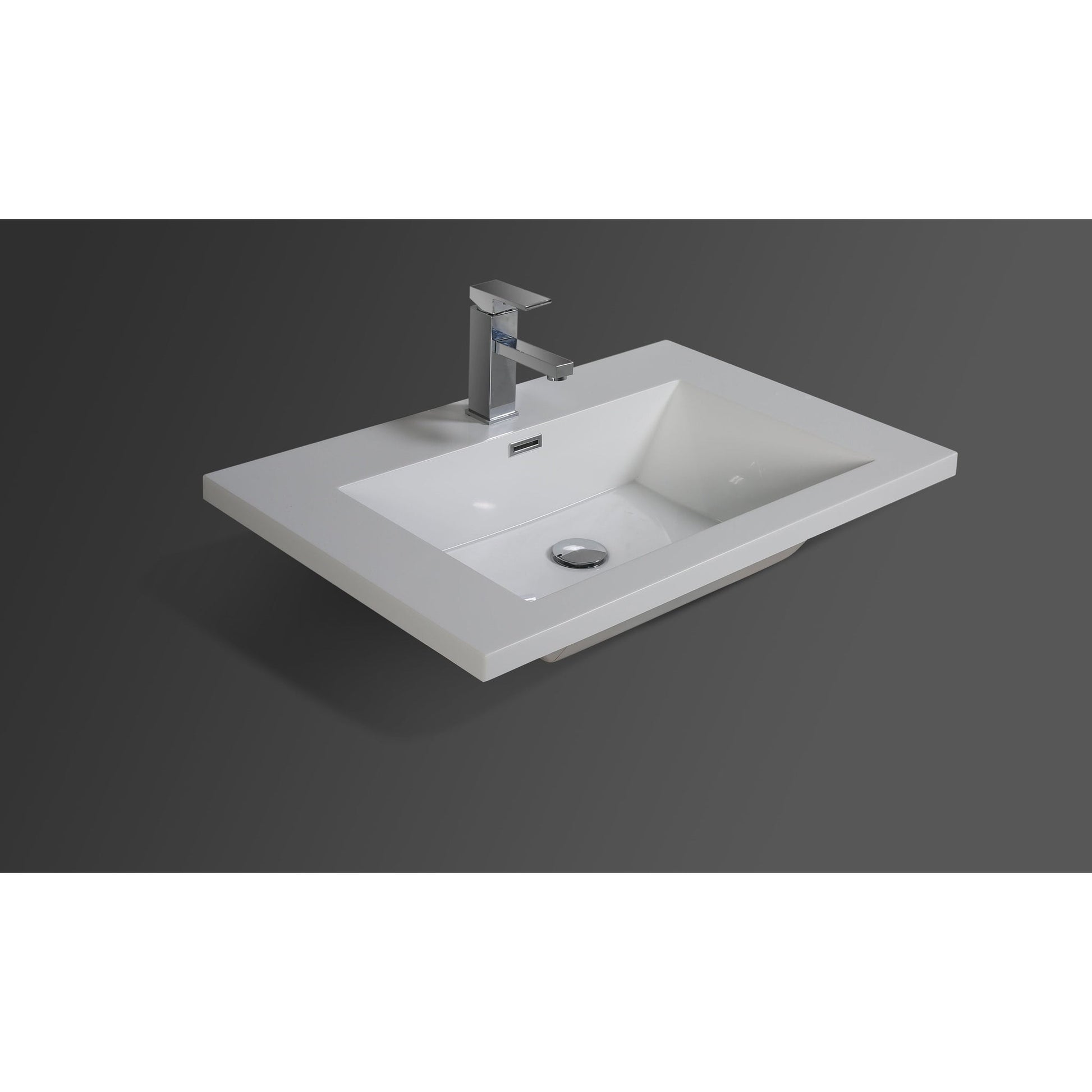 Moreno Bath Bohemia Lina 30" Cement Gray Wall-Mounted Vanity With Single Reinforced White Acrylic Sink