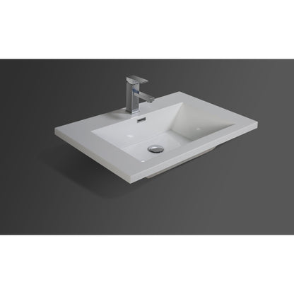 Moreno Bath Bohemia Lina 30" White Oak Wall-Mounted Vanity With Single Reinforced White Acrylic Sink