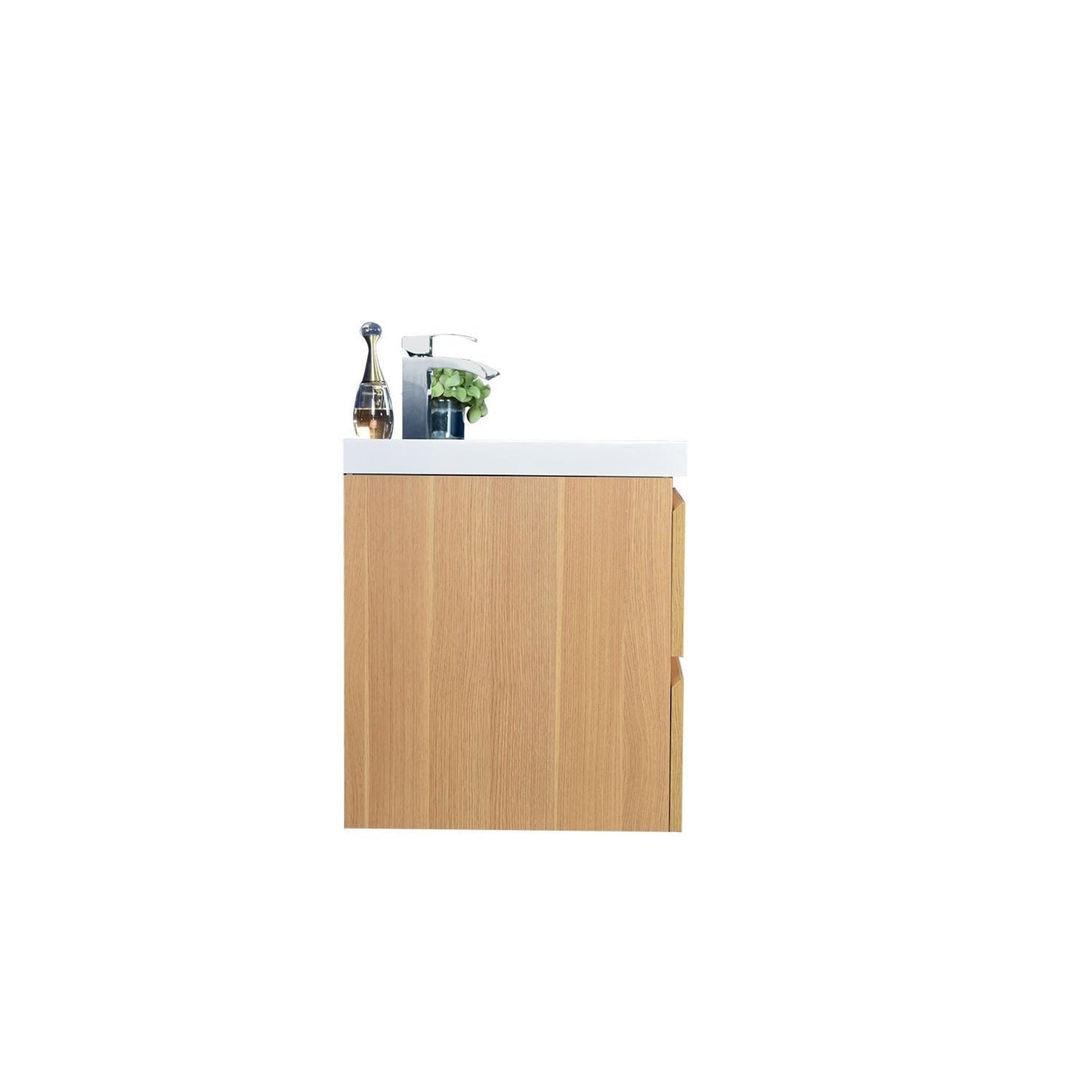 Moreno Bath Bohemia Lina 30" White Oak Wall-Mounted Vanity With Single Reinforced White Acrylic Sink