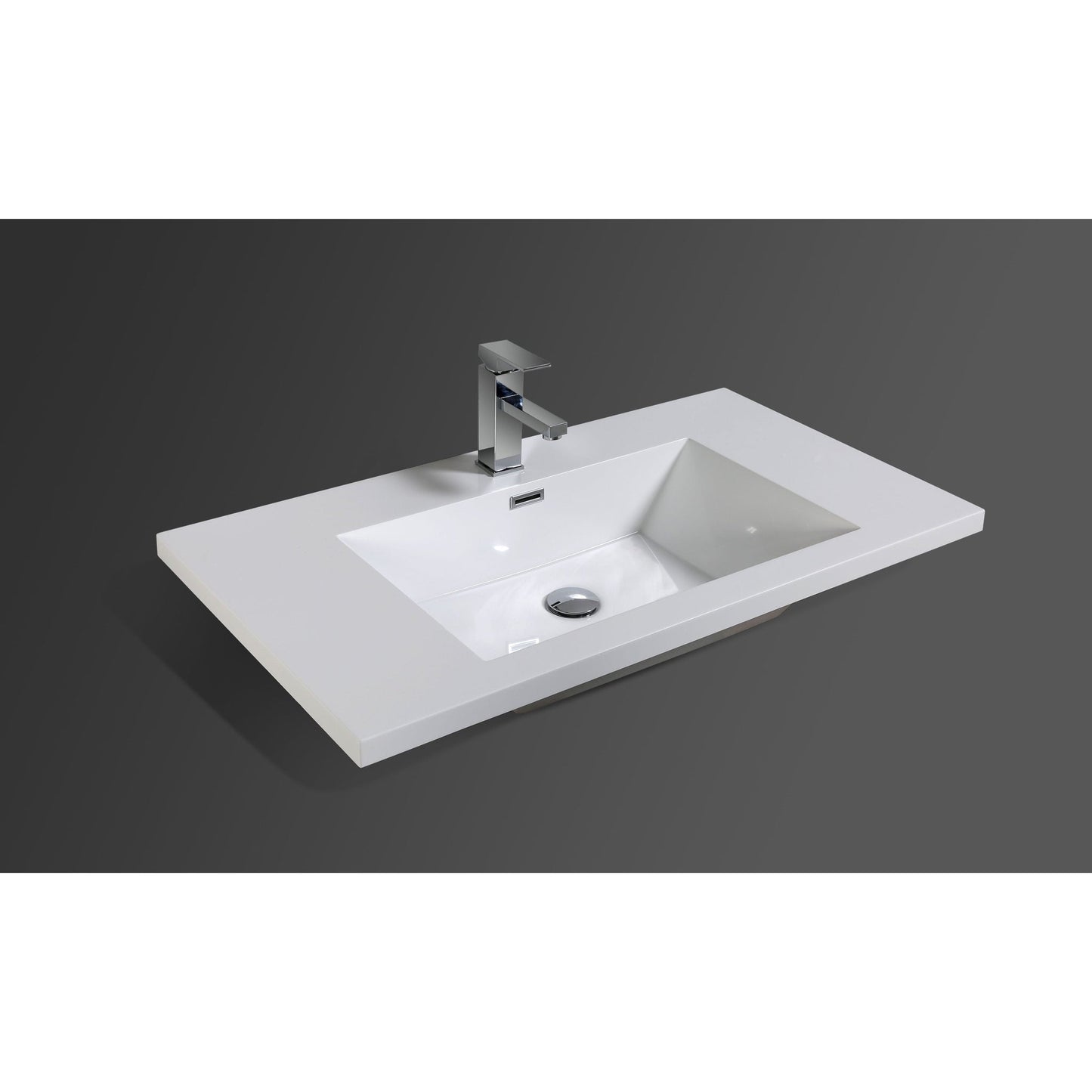 Moreno Bath Bohemia Lina 36" High Gloss Night Blue Wall-Mounted Vanity With Single Reinforced White Acrylic Sink