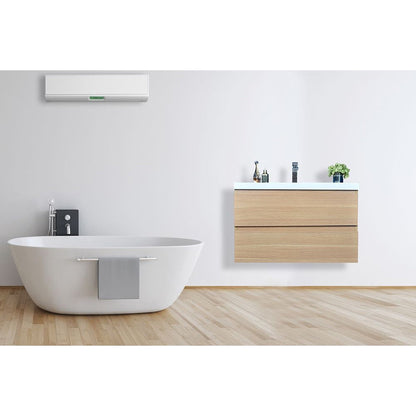 Moreno Bath Bohemia Lina 36" White Oak Wall-Mounted Vanity With Single Reinforced White Acrylic Sink
