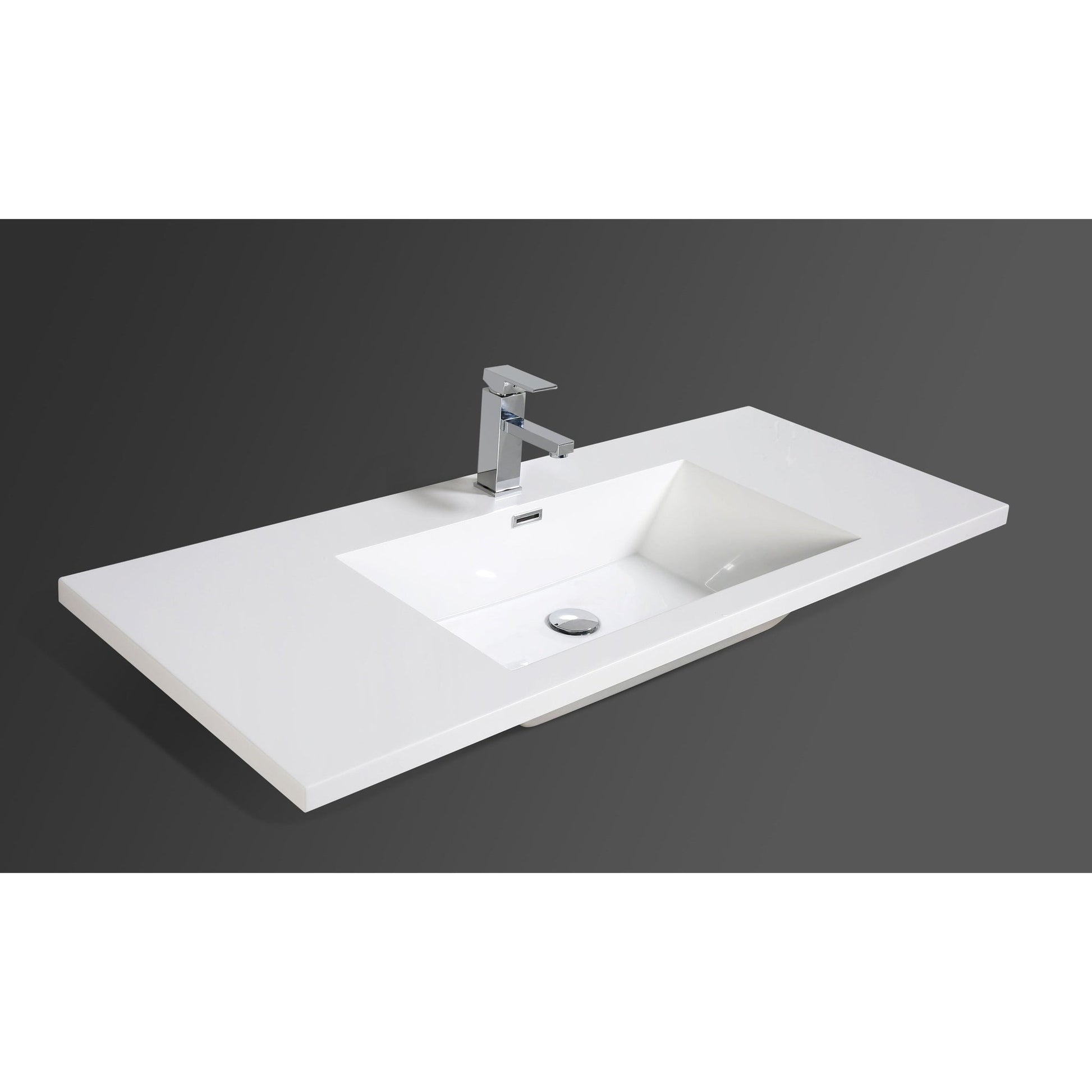 Moreno Bath Bohemia Lina 48" High Gloss Ash Gray Wall-Mounted Vanity With Single Reinforced White Acrylic Sink