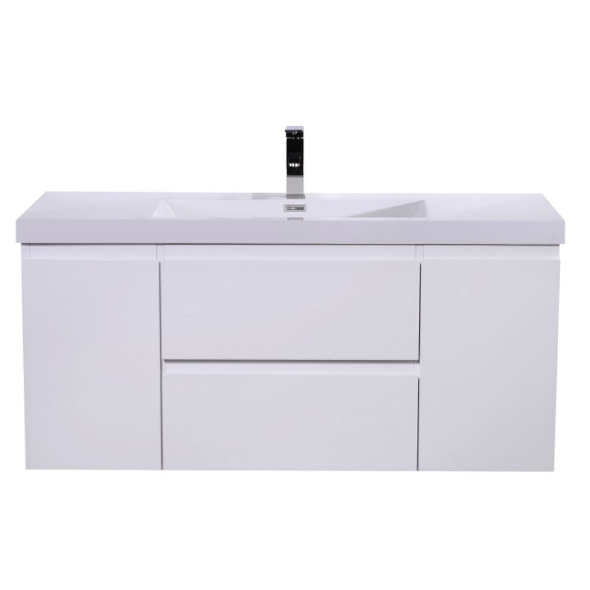 Moreno Bath Bohemia Lina 48" High Gloss White Wall-Mounted Vanity With Single Reinforced White Acrylic Sink