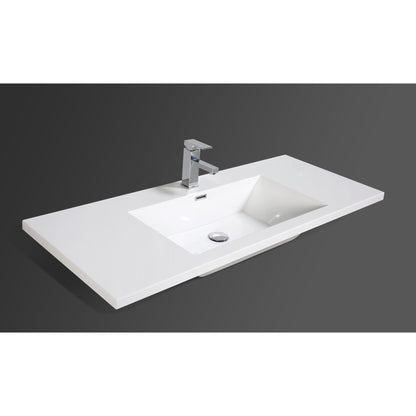 Moreno Bath Bohemia Lina 48" Nature Oak Wall-Mounted Vanity With Single Reinforced White Acrylic Sink